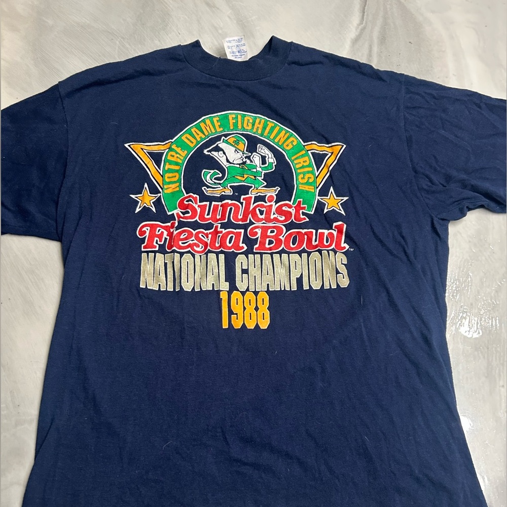 Vintage Notre Dame 1988 Fiesta Bowl National Champions T-shirt.